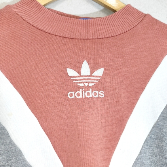 Adidas Grey & Pink Jumper Sweatshirt Size UK 16 - Picture 5 of 13